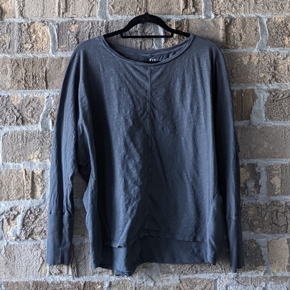 GAP Soft Slub T Long Dolman Sleeve Size Small Oversized Gray - Picture 7 of 7